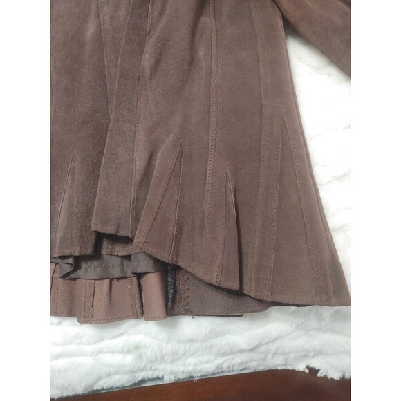 Newport News Suede Leather Jacket Zip Front Western CowGirl Women's 18 Brown 90s - Picture 14 of 16